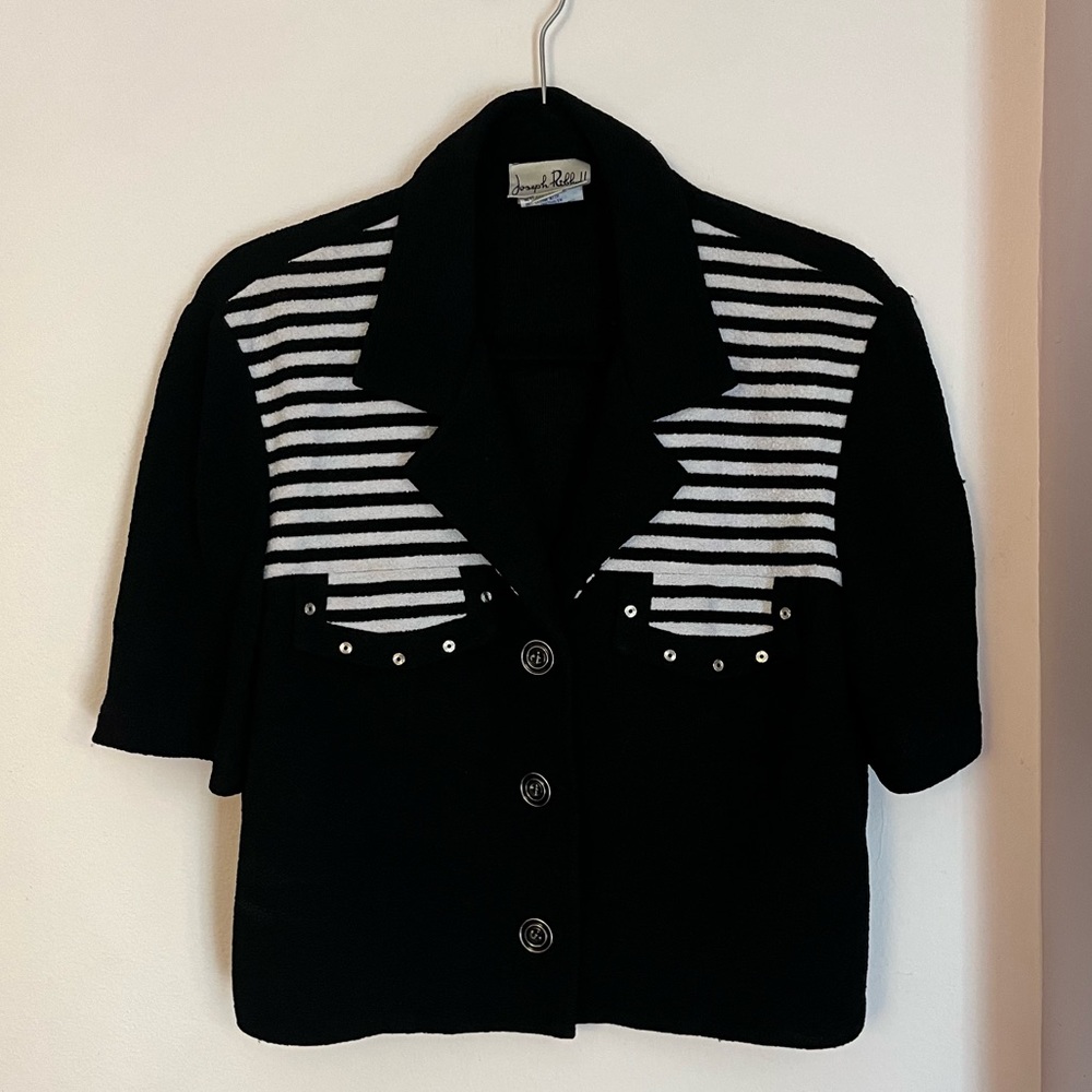 Jospeh Ribkoff Cropped Striped Button Down